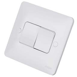 Electrical Lighting Hager Sollysta 10A 2 Gang 2 Way Light Switch Wide Rocker White - Electrical Lighting Hager Sollysta 10A 2 Gang 2 Way Light Switch Wide Rocker White