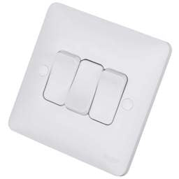 Electrical Lighting Hager Sollysta 10A 3 Gang 2 Way Light Switch White - Electrical Lighting Hager Sollysta 10A 3 Gang 2 Way Light Switch White