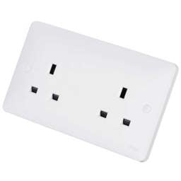 Electrical Lighting Hager Sollysta 13A 2 Gang Unswitched Socket White - Electrical Lighting Hager Sollysta 13A 2 Gang Unswitched Socket White