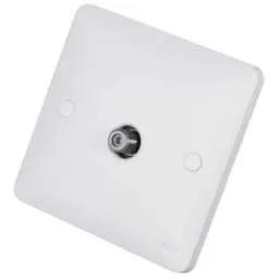 Electrical Lighting Hager Sollysta 1 Gang F Type Screened Satellite Socket White - Electrical Lighting Hager Sollysta 1 Gang F Type Screened Satellite Socket White