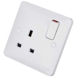 Electrical Lighting Hager Sollysta 13A DP 1 Gang Switched Socket White - Electrical Lighting Hager Sollysta 13A DP 1 Gang Switched Socket White