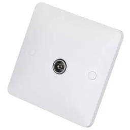 Electrical Lighting Hager Sollysta 1 Gang Coaxial TV Socket Female White - Electrical Lighting Hager Sollysta 1 Gang Coaxial TV Socket Female White