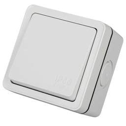 Electrical Lighting Hager Sollysta 10A 1 Gang 2 Way Switch IP66 Grey - Electrical Lighting Hager Sollysta 10A 1 Gang 2 Way Switch IP66 Grey