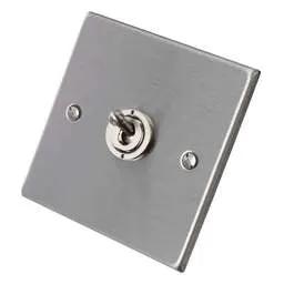 hamilton Hamilton 20A 1 Gang 2 Way Toggle Switch Satin Steel - hamilton Hamilton 20A 1 Gang 2 Way Toggle Switch Satin Steel
