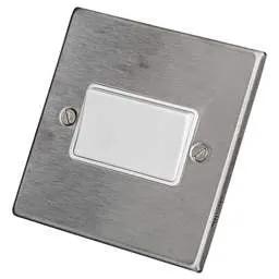 hamilton Hamilton 10A Triple Pole Fan Isolator White Insert Satin Steel - hamilton Hamilton 10A Triple Pole Fan Isolator White Insert Satin Steel