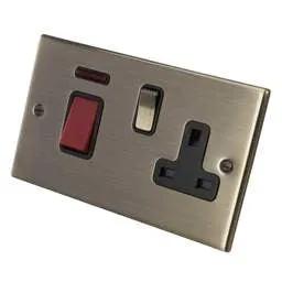 hamilton Hamilton 45A DP Cooker Control Unit Black Insert Antique Brass - hamilton Hamilton 45A DP Cooker Control Unit Black Insert Antique Brass