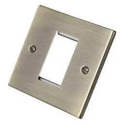 hamilton Hamilton 1 Gang 1 Module Face Plate with Grid Antique Brass - hamilton Hamilton 1 Gang 1 Module Face Plate with Grid Antique Brass