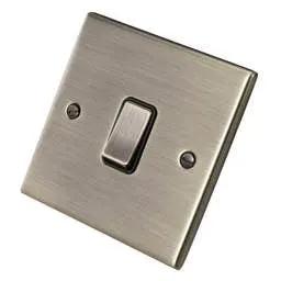 hamilton Hamilton 10A 1 Gang 2 Way Light Switch Black Insert Antique Brass - hamilton Hamilton 10A 1 Gang 2 Way Light Switch Black Insert Antique Brass