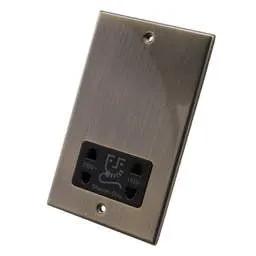 hamilton Hamilton Dual Voltage Shaver Socket Black Insert Antique Brass - hamilton Hamilton Dual Voltage Shaver Socket Black Insert Antique Brass