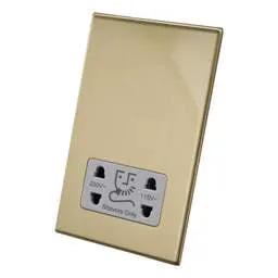 hamilton Hamilton Dual Voltage Shaver Socket White Insert Screwless Satin Brass - hamilton Hamilton Dual Voltage Shaver Socket White Insert Screwless Satin Brass
