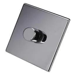 hamilton Hamilton 100W 1 Gang 2 Way LED Trailing/Leading Edge Dimmer Screwless Bright Chrome - hamilton Hamilton 100W 1 Gang 2 Way LED Trailing/Leading Edge Dimmer Screwless Bright Chrome