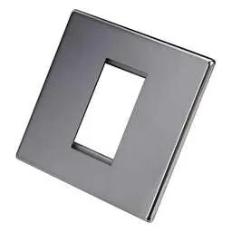 hamilton Hamilton 1 Gang 1 Module Face Plate with Grid Screwless Bright Chrome - hamilton Hamilton 1 Gang 1 Module Face Plate with Grid Screwless Bright Chrome