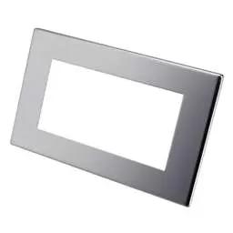 hamilton Hamilton 2 Gang 4 Module Face Plate with Grid Screwless Bright Chrome - hamilton Hamilton 2 Gang 4 Module Face Plate with Grid Screwless Bright Chrome