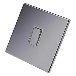 hamilton Hamilton 10A 1 Gang 2 Way Retractive Switch White Insert Screwless Bright Chrome - hamilton Hamilton 10A 1 Gang 2 Way Retractive Switch White Insert Screwless Bright Chrome