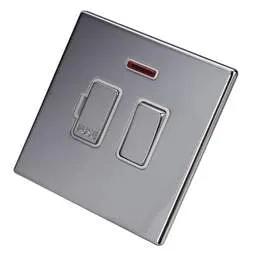 hamilton Hamilton 13A DP Switched Fused Spur with Neon White Insert Screwless Bright Chrome - hamilton Hamilton 13A DP Switched Fused Spur with Neon White Insert Screwless Bright Chrome