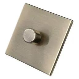 hamilton Hamilton 100W 1 Gang 2 Way LED Trailing/Leading Edge Dimmer Screwless Antique Brass - hamilton Hamilton 100W 1 Gang 2 Way LED Trailing/Leading Edge Dimmer Screwless Antique Brass