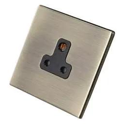 hamilton Hamilton 5A 1 Gang Unswitched Socket Black Insert Screwless Antique Brass - hamilton Hamilton 5A 1 Gang Unswitched Socket Black Insert Screwless Antique Brass