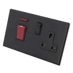 hamilton Hamilton 45A DP Cooker Control Unit Screwless Black Insert Matt Black - hamilton Hamilton 45A DP Cooker Control Unit Screwless Black Insert Matt Black