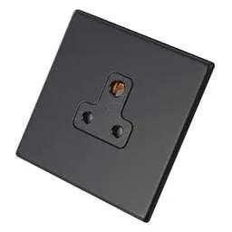 hamilton Hamilton 5A 1 Gang Unswitched Socket Black Insert Screwless Matt Black - hamilton Hamilton 5A 1 Gang Unswitched Socket Black Insert Screwless Matt Black