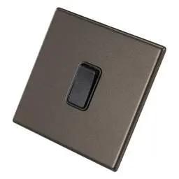 hamilton Hamilton 10A 1 Gang 2 Way Retractive Switch Black Insert Screwless Bronze - hamilton Hamilton 10A 1 Gang 2 Way Retractive Switch Black Insert Screwless Bronze