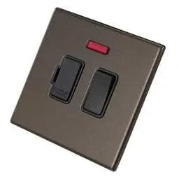 hamilton Hamilton 13A DP Switched Fused Spur with Neon Black Insert Screwless Bronze - hamilton Hamilton 13A DP Switched Fused Spur with Neon Black Insert Screwless Bronze