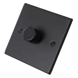 hamilton Hamilton 100W 1 Gang 2 Way LED Trailing/Leading Edge Dimmer Switch Matt Black - hamilton Hamilton 100W 1 Gang 2 Way LED Trailing/Leading Edge Dimmer Switch Matt Black