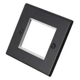 hamilton Hamilton 1 Gang 2 Euro Module Face Plate Matt Black - hamilton Hamilton 1 Gang 2 Euro Module Face Plate Matt Black