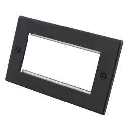 hamilton Hamilton 2 Gang 4 Module Face Plate with Grid Matt Black - hamilton Hamilton 2 Gang 4 Module Face Plate with Grid Matt Black