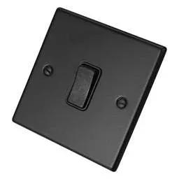 hamilton Hamilton 10A 1 Gang Intermediate Switch Black Insert Matt Black - hamilton Hamilton 10A 1 Gang Intermediate Switch Black Insert Matt Black