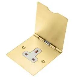 floor sockets Hamilton 13A 1 Gang Unswitched Floor Socket White Insert Satin Brass - floor sockets Hamilton 13A 1 Gang Unswitched Floor Socket White Insert Satin Brass