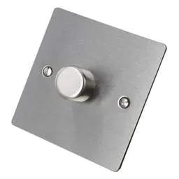 hamilton Hamilton 100W 1 Gang 2 Way LED Trailing/Leading Edge Dimmer Switch Satin Steel - hamilton Hamilton 100W 1 Gang 2 Way LED Trailing/Leading Edge Dimmer Switch Satin Steel