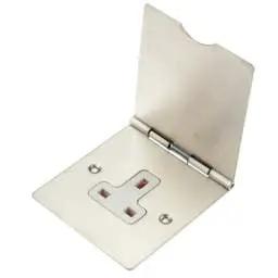 floor sockets Hamilton 13A 1 Gang Unswitched Floor Socket White Insert Satin Chrome - floor sockets Hamilton 13A 1 Gang Unswitched Floor Socket White Insert Satin Chrome
