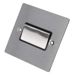 hamilton Hamilton 10A Triple Pole Fan Isolator Switch Black Insert Satin Steel - hamilton Hamilton 10A Triple Pole Fan Isolator Switch Black Insert Satin Steel
