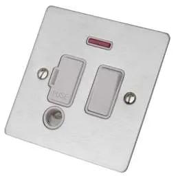 hamilton Hamilton Sheer 13A DP Switched Fused Spur with Neon White Insert Satin Chrome - hamilton Hamilton Sheer 13A DP Switched Fused Spur with Neon White Insert Satin Chrome