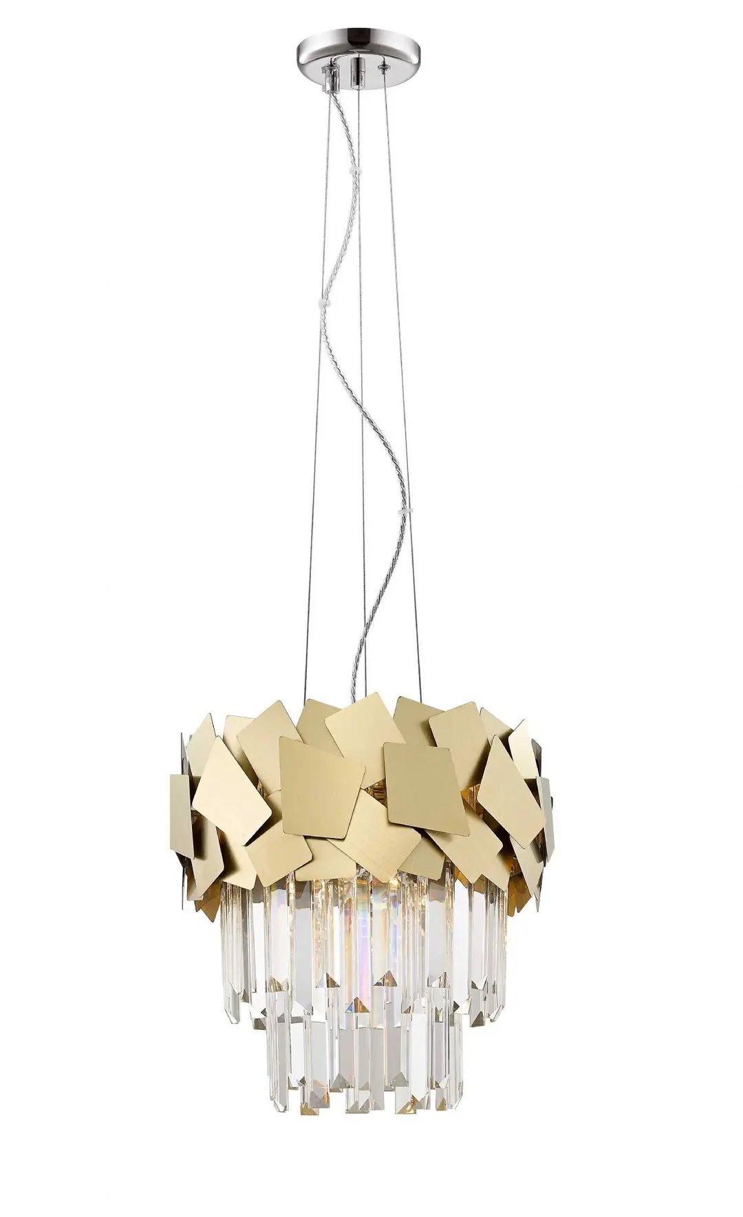 impex Impex CF1929/04/G Celine 4 Light Pendant Gold Crystal - impex Impex CF1929/04/G Celine 4 Light Pendant Gold Crystal
