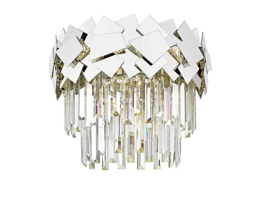 impex Impex CF1929/05/SF/CH Celine 5 Light Semi Flush Ceiling Light Chrome Crystal - impex Impex CF1929/05/SF/CH Celine 5 Light Semi Flush Ceiling Light Chrome Crystal