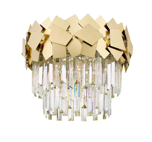 impex Impex CF1929/05/SF/G | Celine 5 Light Semi Flush Ceiling Light | Gold Crystal - impex Impex CF1929/05/SF/G | Celine 5 Light Semi Flush Ceiling Light | Gold Crystal