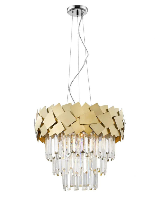 impex Impex CF1929/06/G Celine 6 Light Pendant Gold Crystal - impex Impex CF1929/06/G Celine 6 Light Pendant Gold Crystal