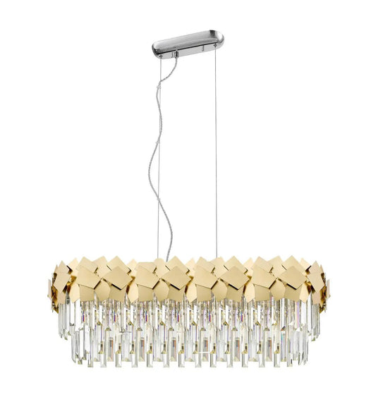 impex Impex CF1929/06/OBL/G Celine 6 Light Pendant Gold Crystal - impex Impex CF1929/06/OBL/G Celine 6 Light Pendant Gold Crystal