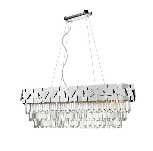 impex Impex CF1929/09/OBL/CH Celine 9 Light Pendant Chrome Crystal - impex Impex CF1929/09/OBL/CH Celine 9 Light Pendant Chrome Crystal