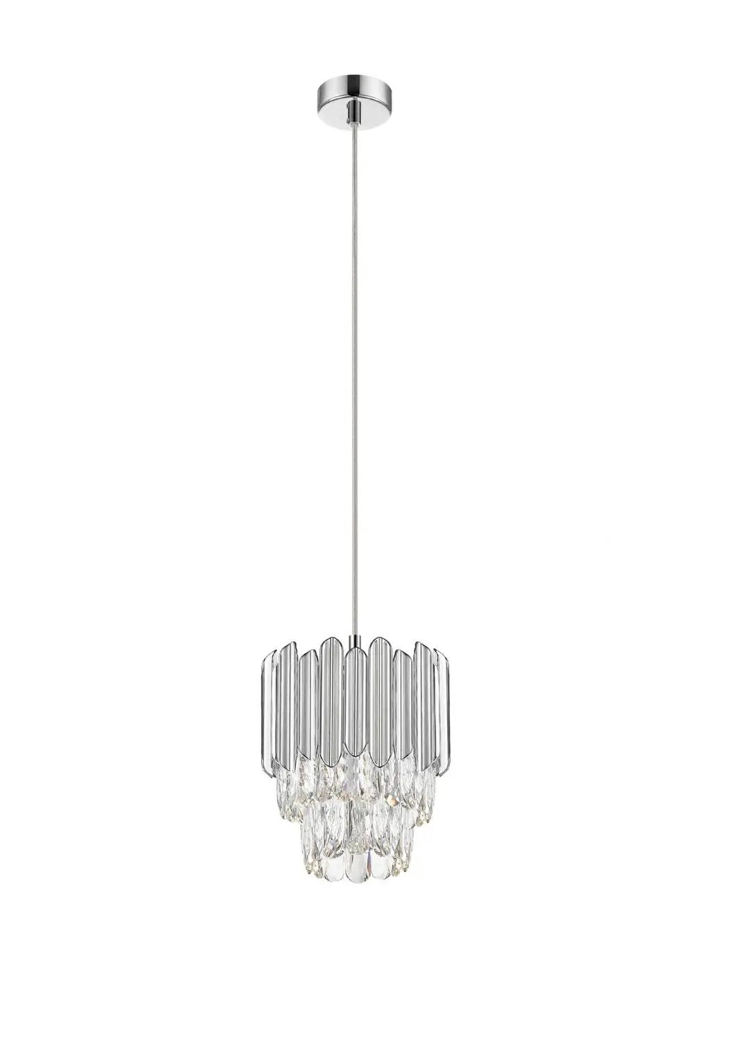 impex Impex CF2103/01/CH Grenada 1 Light Pendant Chrome Crystal - impex Impex CF2103/01/CH Grenada 1 Light Pendant Chrome Crystal