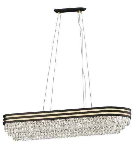 impex Impex CF2104/11/OBL/G/MBLK Cuba 11 Light Oblong Pendant Chrome Crystal - impex Impex CF2104/11/OBL/G/MBLK Cuba 11 Light Oblong Pendant Chrome Crystal
