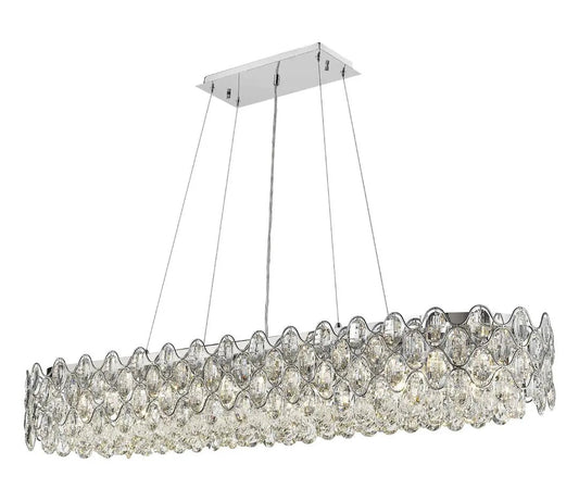 impex Impex CF412181/16/CH Raina 16 Light Oblong Pendant Chrome Crystal - impex Impex CF412181/16/CH Raina 16 Light Oblong Pendant Chrome Crystal