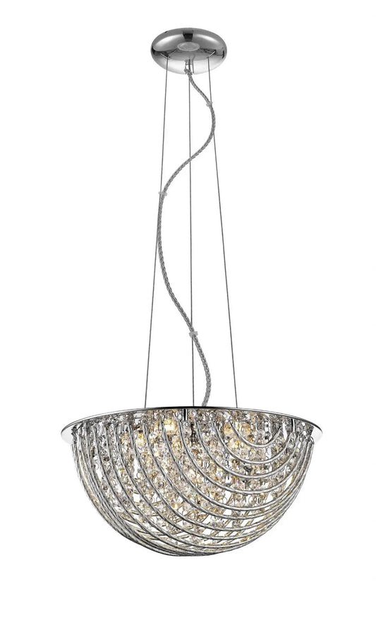 impex Impex CFH1801/05/CH Millie 5 Light Pendant Chrome Crystal - impex Impex CFH1801/05/CH Millie 5 Light Pendant Chrome Crystal