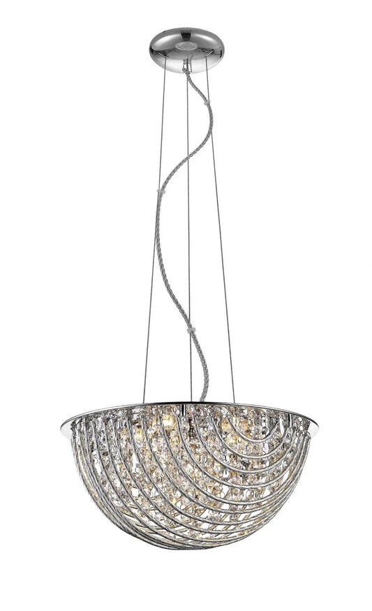 impex Impex CFH1801/06/CH Millie 6 Light Pendant Chrome Crystal - impex Impex CFH1801/06/CH Millie 6 Light Pendant Chrome Crystal