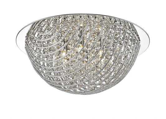 impex Impex CFH1801/06/PL/CH Millie 6 Light Flush Ceiling Light Chrome Crystal - impex Impex CFH1801/06/PL/CH Millie 6 Light Flush Ceiling Light Chrome Crystal