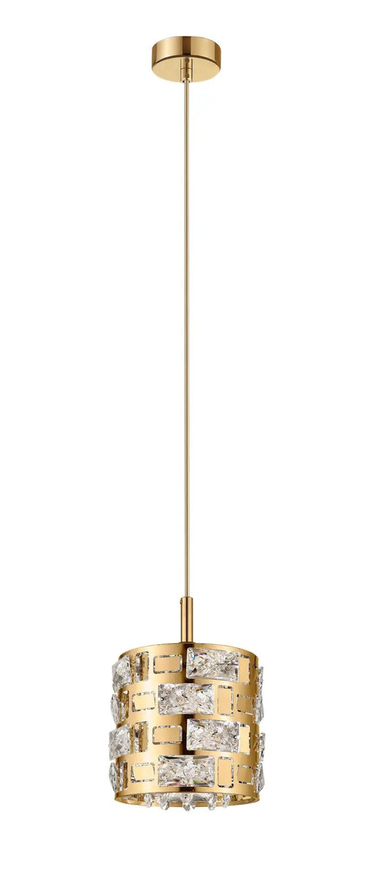 impex Impex CFH1811/01/G Lola 1 Light Pendant Gold Crystal - impex Impex CFH1811/01/G Lola 1 Light Pendant Gold Crystal