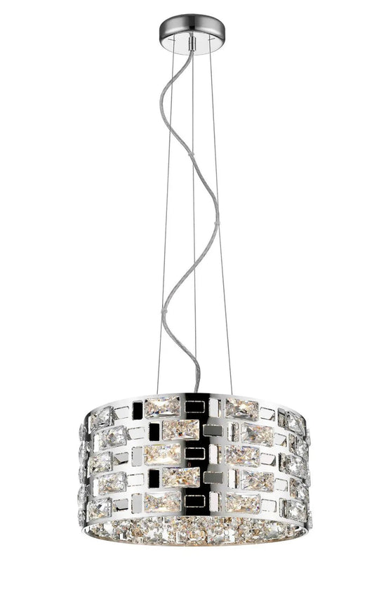 impex Impex CFH1811/05/CH Lola 5 Light Pendant Chrome Crystal - impex Impex CFH1811/05/CH Lola 5 Light Pendant Chrome Crystal