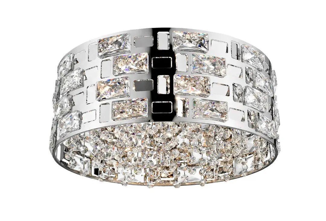 impex Impex CFH1811/05/PL/CH Lola 5 Light Flush Ceiling Light Chrome Crystal - impex Impex CFH1811/05/PL/CH Lola 5 Light Flush Ceiling Light Chrome Crystal