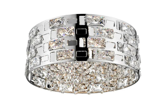 impex Impex CFH1811/05/PL/CH Lola 5 Light Flush Ceiling Light Chrome Crystal - impex Impex CFH1811/05/PL/CH Lola 5 Light Flush Ceiling Light Chrome Crystal